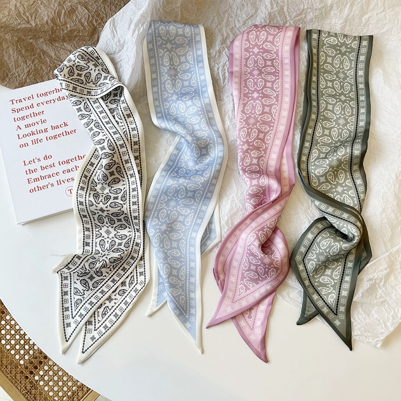Ribbon Wired Satin - Серия комплектов, шелковый атласный шарф, женские