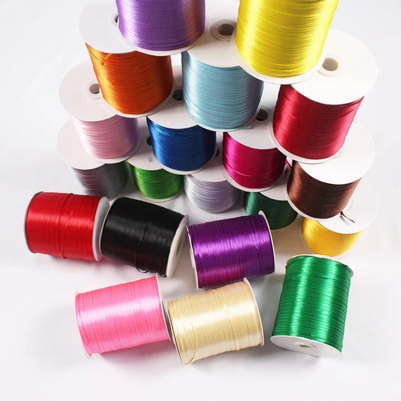 Ribbon Wired Satin - (10 метров/рулон) Атласная лента черная односторонняя