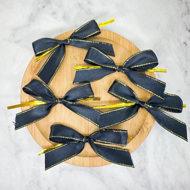 20 шт. черных атласных бантов- – обзор и цена Ribbon Wired Satin