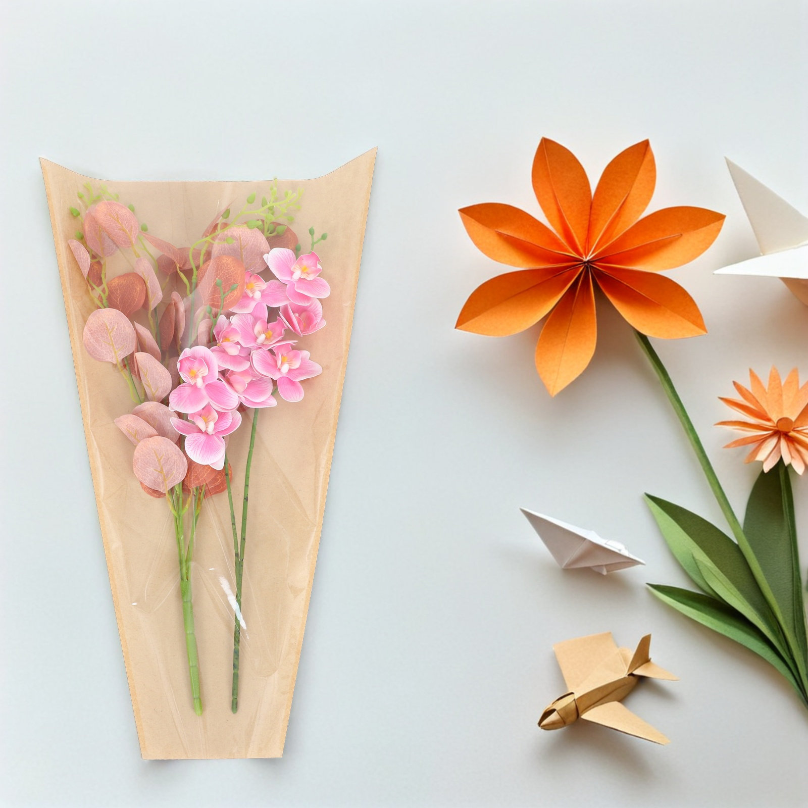 50 шт. крафт-пакетов для упако – обзор и цена Flower Wrap Kraft